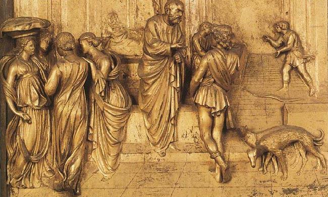 Lorenzo Ghiberti Isaac Sends Esau to Hunt France oil painting art
